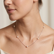 Beautiful 925 Sterling Silver Pearl Necklace with Natural Pearl